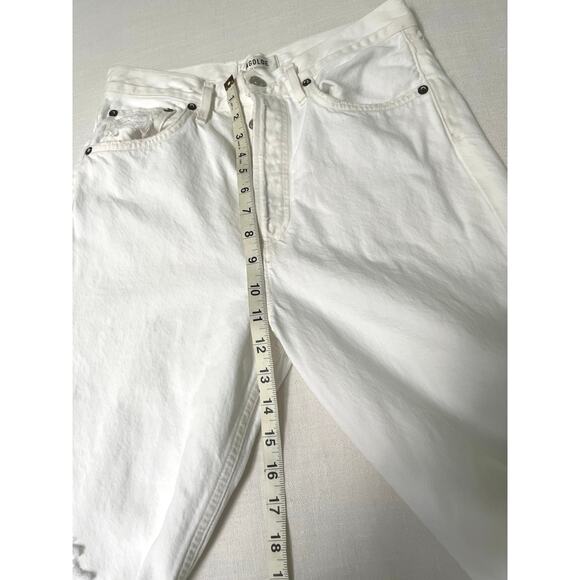 Agolde 90’s Mid Rise White distressed Denim Jeans Size 25 - Picture 10 of 12